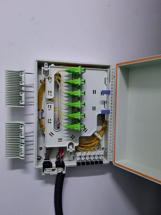 Splitter and fiber management inside a wall box