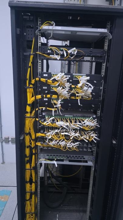 Rack with dressed fiber patch cords