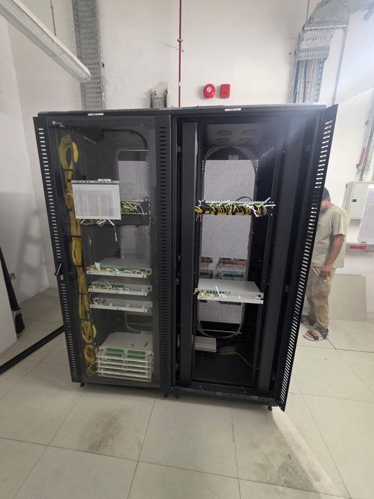 Network racks with ODF and active equipment