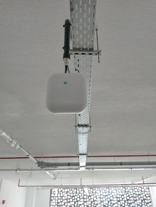 Antenna on a ceiling cable tray